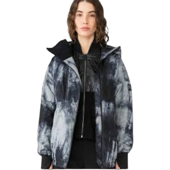 Holden Cropped Alpine Down Filled Jacket Black Tie Dye Size XL NWT Women’s - Picture 1 of 11